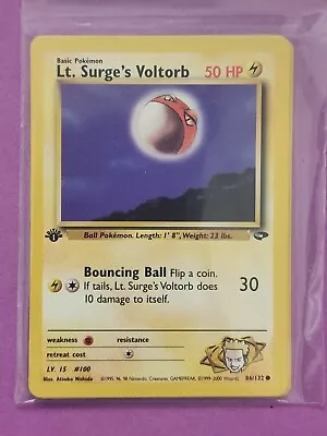 Pokemon Cards LT SURGE'S VOLTORB 1st Edition GYM CHALLENGE  -  86/132 MINT • $4