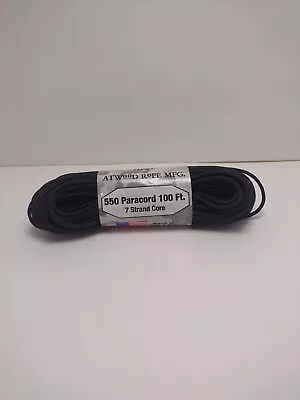 Atwood Rope MFG 550 Paracord 100 Feet 7-Strand Core Nylon (Black) • $11.99