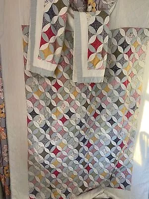 GUC Vintage Quilt With 2 Shams Pattern Is Orange Peel Size 58 X 72 • $150.99
