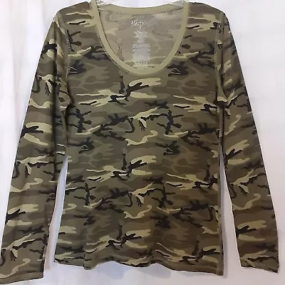 Miley Cyrus Max Azria Long Sleeve XL Camouflage Lightweight T-Shirt • $13