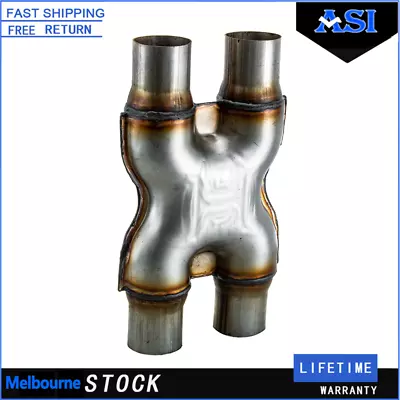 Muffler Exhaust Tip Durable Dual 2  Out Car Crossover X Pipe Stainless Steel New • $45.99