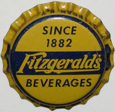 Vintage Soda Pop Bottle Cap FITZGERALDS BEVERAGES Amsterdam New York Unused • $5.09