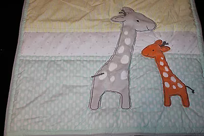 Carter's Child Of Mine 3 Pc Giraffe Crib Nursery Set Mint Green Orange Gray #128 • $38.99