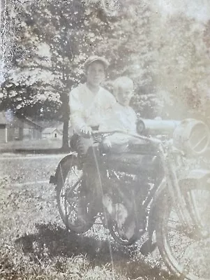 Motorcycle Yale Bike Two Boys On Vintage Motorbike Original Vintage Photo • $9.95