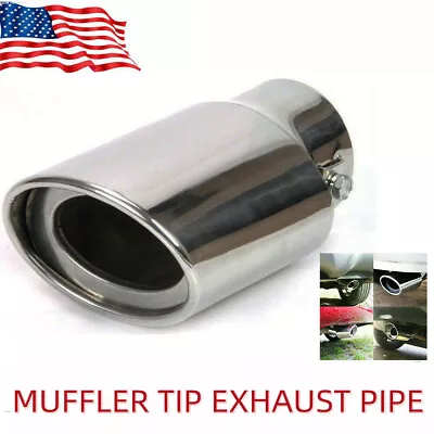 Chrome Car Rear Exhaust Pipe Tail Muffler Tip Stainless Accessories Adjustable • $9.10
