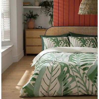 Habitat Single Bed Set. FoliageLEAVES 100% Cotton Green 200*135cm Pillow 75*50cm • £14.99