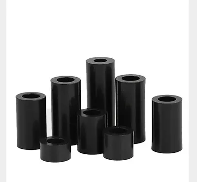 50/100pcs Black Nylon ABS Round Non-Threaded Column Standoff Spacer Washer M3-M8 • $2.84