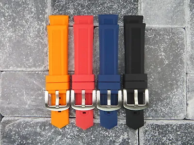 22mm Soft Rubber Strap Diver Watch Band Black Blue Red Orange For TAG HEUER F1 • £19.29