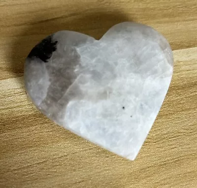 RAINBOW MOONSTONE HEART  -natural-crystal • £8