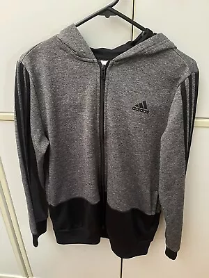 Adidas Kids Boys Jacket Youth 13-14 Years. Grey Zip Up Hoodie. Lightweight • $20