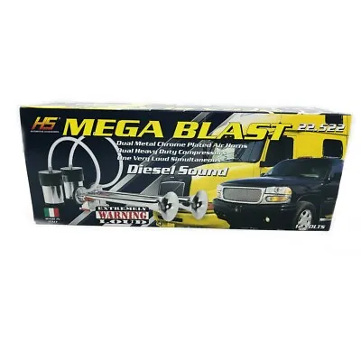 MEGA BLAST - Dual Trumpet Train 12V Electric Air Horn For Truck Train Boat  • $150