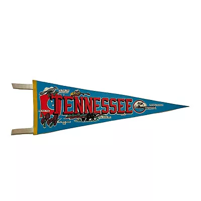 VTG State Of Tennessee 26” Felt Pennant Great Smokey Mtns Memphis Riverboat • $9.79