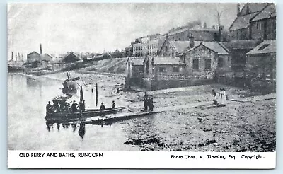 £6 • Buy Postcard Runcorn - Old Ferry And Baths Chas A Timmins Series Wigan
