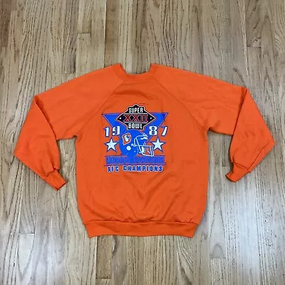 Vintage 1987 Denver Broncos Super Bowl XXII 22 NFL Football Sweatshirt Sz Large • $30