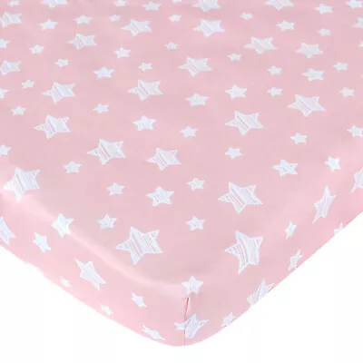 Pack N Play Fitted Sheet For Portable Playard Mini Crib Sheets Pink Star 39 X27  • $13.99