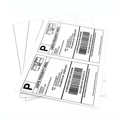 200 8.5x5.5  Half Sheet Self Adhesive Printing Shipping Labels Stickers White • $14.09