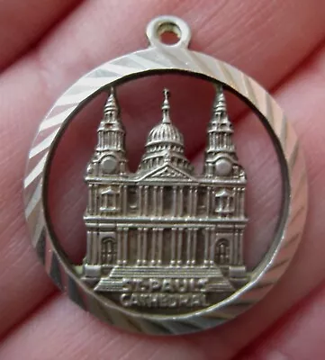 VINTAGE English Sterling ST. PAUL'S CATHEDRAL Silver Bracelet Charm • $16