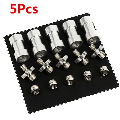 $16.31 • Buy 5x 1/4  To 3/8  Thread Screw Mount Adapter For Camera Flash Tripod Light Stand C