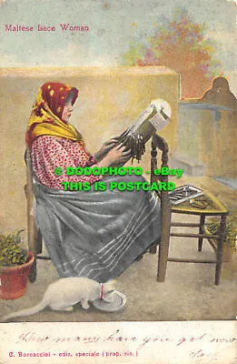 R476068 Maltese Lace Woman. C. Bornaccini • £7.99