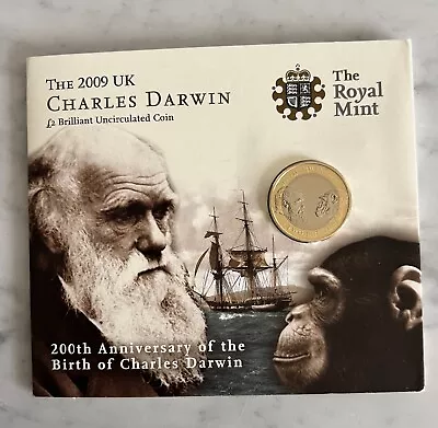 Charles Darwin 1809 - 2009 Anniversary £2 Uncirculated Royal Mint Coin • £375.31