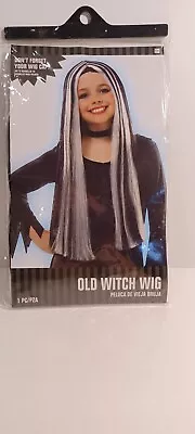 Old Witch Wig Frankie Stein Halloween Costume Wig Long Hair Black&white NEW • $10