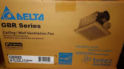 Delta Breez GBR80 80 CFM Exhaust Ventilation Bath Fan DC Motor Ceiling Wall HVI • $59