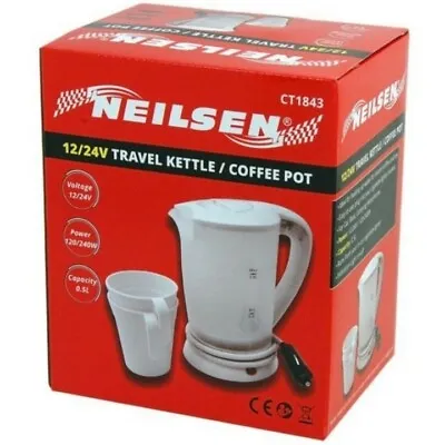 0.5 Ltr 12v/24v Electric Travel Kettle Coffee Pot Cigratte Car Lorry Truck Van  • £14.89