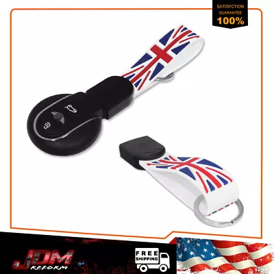 1x Soft Key Holder Red&Blue Union Jack Flag Keychain For MINI Cooper F55 F56 F60 • $9.99