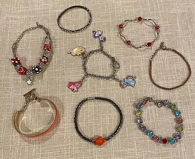 Girls Jewelry Lot 8 Bracelets Stretch Beaded Charm Hasbro My Little Pony - Bling • $11.99