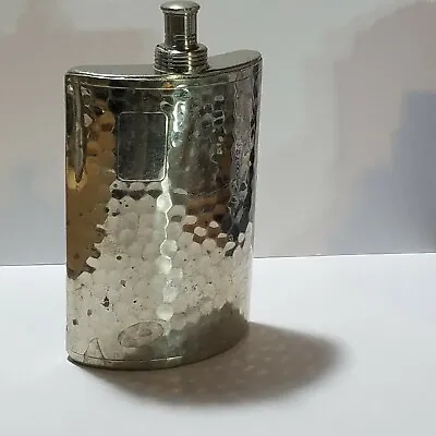 $12.95 • Buy Vintage German Tin Lined 10oz AHS Flask Hammered Finish 6 7/8  Tall