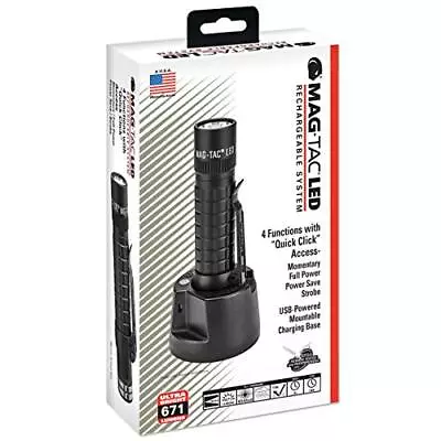 Mag-Tac LED Rechargeable Flashlight - Plain-Bezel Matte Black • $102.22