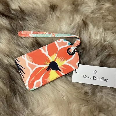 NWT Vera Bradley Luggage ID Tag - Rain Forest Lily Coral Print • $10.50