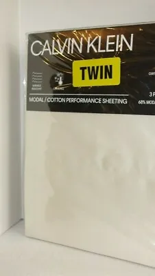 $55 • Buy Calvin Klein Home Beige Twin Sheet Set Wrinkle Resistant Cooling Modal Cotton 