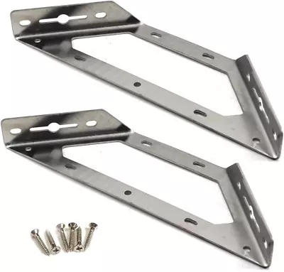 247X85Mm Wall Mount Shelf Bracket Stainless Steel Corner Brace Angle Bracket She • $18.97