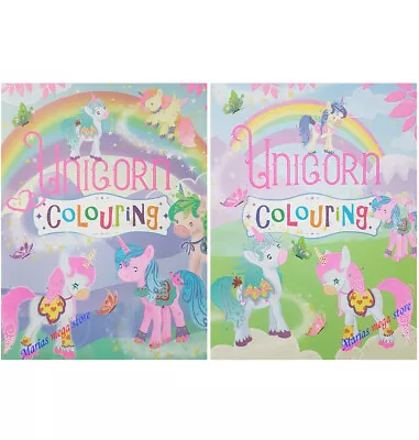 A4 UNICORN KIDS GIRLS CHILDRENS ACTIVITY Colouring Book Books  - GLITTER COVER • £2.99