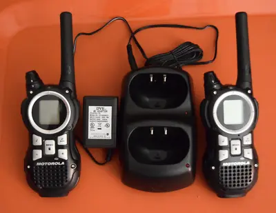 Motorola Walkie Talkies Two-Way Radios Set Of 2 Working W/charger Adaptor • $30