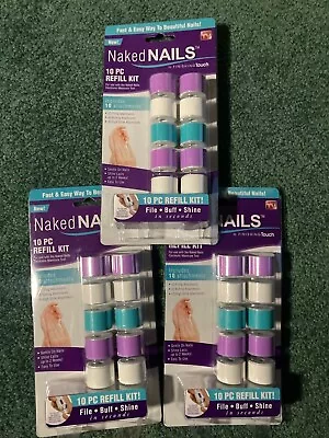 Lot Of 3 - As Seen On TV Naked Nails Refill By Finishing Touch 10 Pcs Refill Kit • $11.95