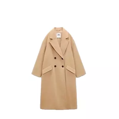 ZARA TRENCH COAT OVERSIZED Size Small BEIGE New With Tags Trendy Warm Outdoors • $94.75