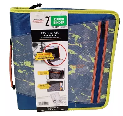 Five Star Zipper Binder 2 Inch 3 Ring Binder Removable File  Multicolored NWT • $21.99