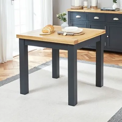 Cotswold Charcoal Grey Square Flip Top Dining Table - Extend To 170cm - FC59 • £449