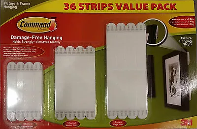 3M Command 36 Value Pack Picture & Frame Hanging Strips Damage-Free Hanging • $43.95