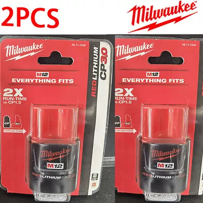 2 Pack Milwaukee M12 12V 3.0 Ah Lithium-Ion Battery Brand NEW Original Genuine • $49.65