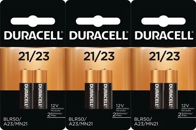 6 Pack Duracell A23 12 Volt Battery MN21 MN23 23AE 21/23 GP23 23A 23GA • $10.99