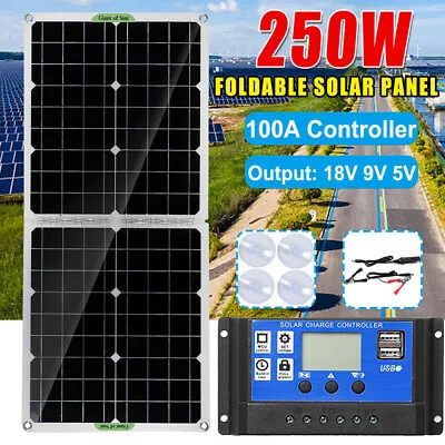£66.14 • Buy 250W Multipurpose Foldable Solar Panel Kit USB Battery Charger 100A Controller
