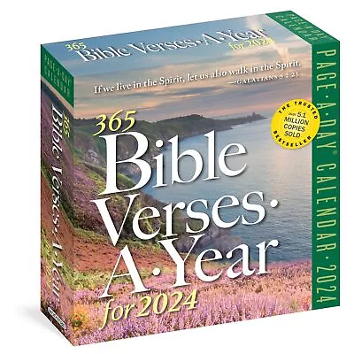 365 Bible Verses-a-Year For 2024 Page-a-Day Calendar: Timeless Words From The Bi • £13.99