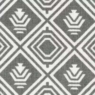 Fabric By The Yard - Victoria Hagan Lucky Match Charcoal Linen Geometric Print • $85