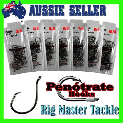 $14.95 • Buy Fishing Penotrate Turned Eye Circle Hooks Choose 3/0 4/0 5/0 6/0 7/0 8/0 10/0 
