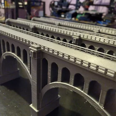 N Scale 2 Lane XL VERSION Bridge 45  Viaduct Bridge 3D Printed. WIDER! TALLER! • $199.99