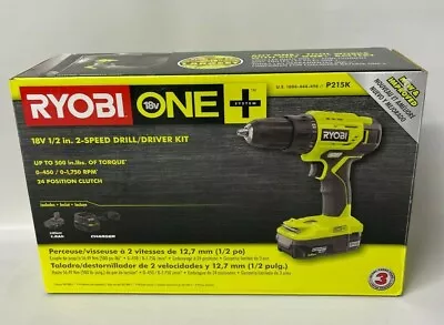 Ryobi P215K 18V 1/2 Inch Cordless Drill Driver Kit - New • $72.80