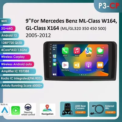 Android 13 CarPlay Radio For Mercedes Benz ML/GL Class W164 X164 GPS Stereo+CAM • $179.99